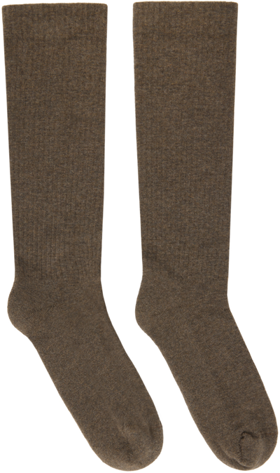 Rick Owens Drkshdw Grey Luxor Socks In Brown