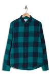 Abound Long Sleeve Flannel Button-up Shirt In Navy League- Teal Buffalo