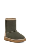Ugg Kids' Classic Short Ii Water Resistant Genuine Shearling Boot In Forest Night / Dune