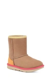 Ugg Kids' Classic Short Ii Water Resistant Genuine Shearling Boot In Beachwood / Papaya Orange
