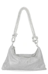 Jessica Mcclintock Dolly Crystal Mesh Shoulder Bag In Silver