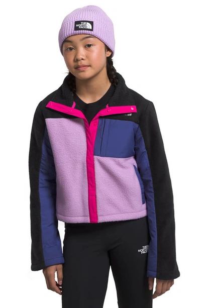 The North Face Kids' Big Girls Fleece Mashup Jacket In Lupine,tnf Black