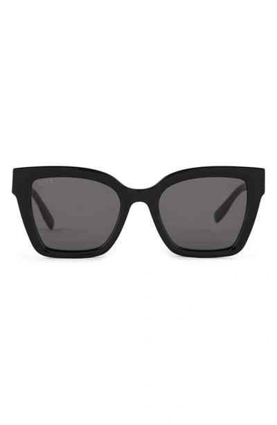Diff Rhys 51mm Polarized Rectangular Sunglasses In Grey