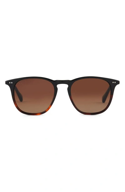 Diff Maxwell 51mm Gradient Polarized Round Sunglasses In Brown Gradient