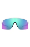 Oakley Sutro Lite 139mm Prizm™ Wrap Shield Sunglasses In White/ Prizm Sapphire