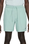 Nike Dri-fit Form Athletic Shorts In Mineral/ Black