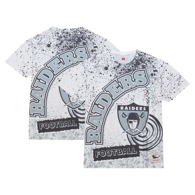 Mitchell & Ness Men's  White Las Vegas Raiders Team Burst Sublimated T-shirt
