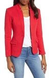 Gibsonlook Notch Collar Cotton Blend Blazer In Red