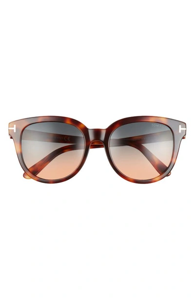 Tom Ford Olivia 54mm Gradient Round Sunglasses In Colhav/ Grng