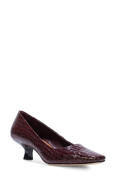 Donald Pliner Croc Embossed Pump In Cherry