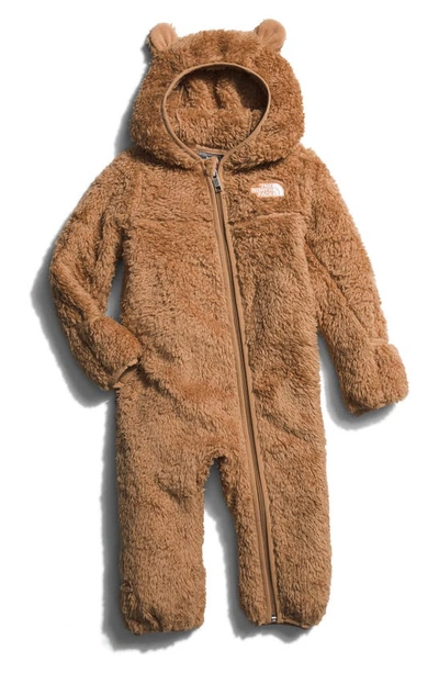 The North Face Baby Bear Hooded Romper In Almond Butter
