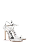 Larroude Annie Slingback Stiletto Sandal In Silver