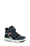 Geox Kids' Flexyper Amphibiox Waterproof Boot In Navy/ Orange