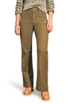 Faherty Stretch Terry Wide Leg Pants In Military Olive