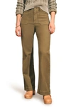 Faherty Stretch Terry Wide Leg Pants In Military O