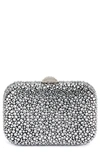 Olga Berg Casey Hot Fix Crystal Clutch In Black/ Silver