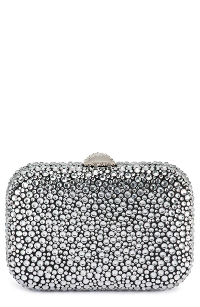 Olga Berg Casey Hot Fix Crystal Clutch In Black/ Silver