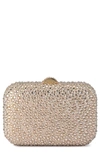 Olga Berg Casey Hot Fix Crystal Clutch In Champagne