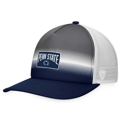 Top Of The World Men's  Navy, Gray Penn State Nittany Lions Daybreak Foam Trucker Adjustable Hat In Navy,gray