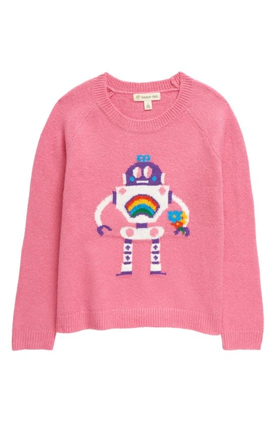 Tucker + Tate Kids' Icon Sweater In Pink Cosmos Robot Bouquet