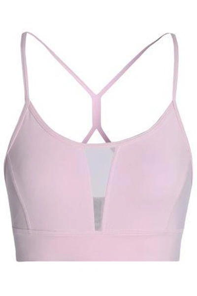 Purity Active Woman Mesh-paneled Stretch Sports Bra Baby Pink
