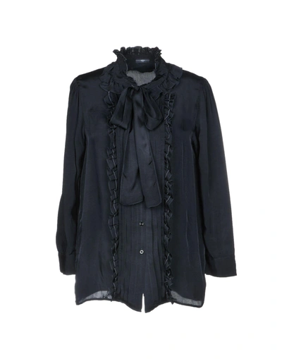 High Shirts & Blouses With Bow In Dark Blue