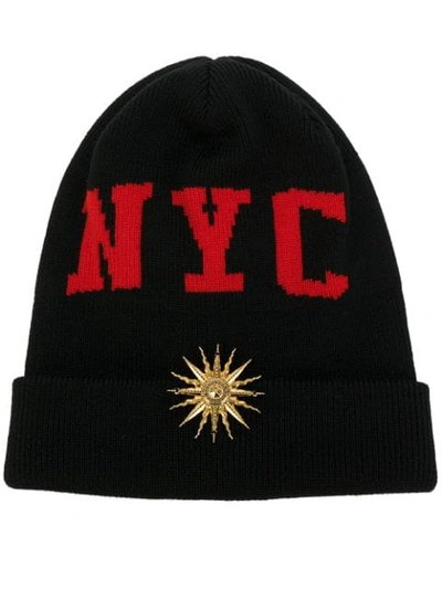 Fausto Puglisi Nyc Beanie Hat In Black