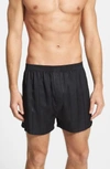 Majestic Herringbone Stripe Silk Boxer Shorts In Night