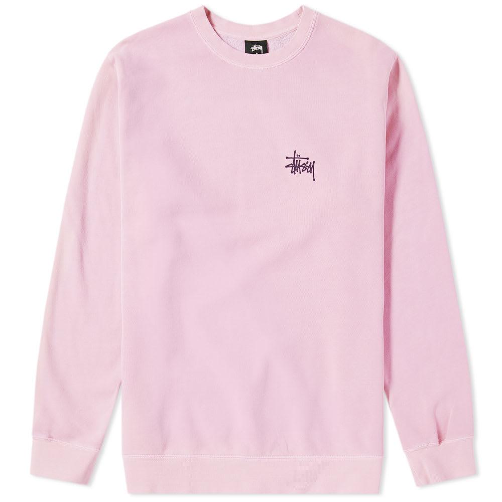 Stussy Long Sleeve Basic Pigment Dyed Tee In Pink | ModeSens