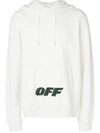 Off-white Logo-print Cotton-jersey Hoody In White
