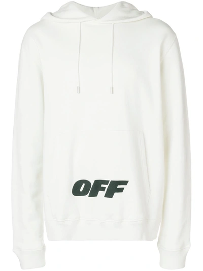 Off-white Logo-print Cotton-jersey Hoody In White