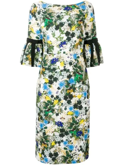 Erdem Floral Midi Dress In White