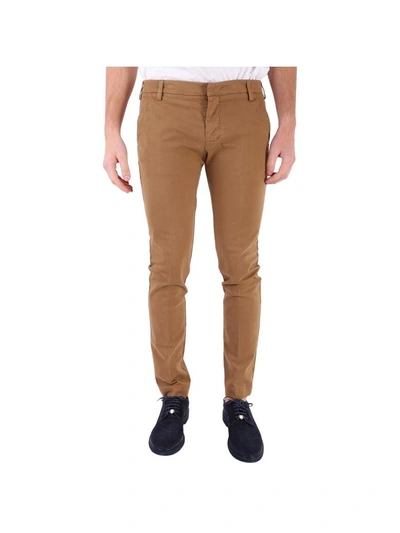 Entre Amis Cotton Blend Trousers In Caramel