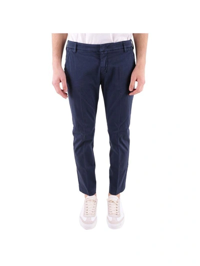 Entre Amis Stretch Cotton Trousers In Blue