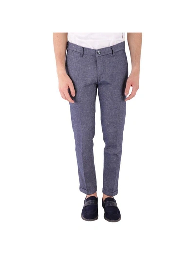Re-hash Cotton And Linen Trousers In Blue