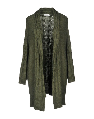 Not Shy Cardigan In Military Green