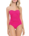Profile By Gottex Origami Bandeau One Piece Swimsuit In Fuchsia