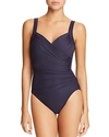 Miraclesuit Must Have Sanibel Ruched One Piece Swimsuit In Midnight Blue
