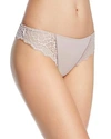 Simone Perele Caresse Lace-side Cheeky Tanga In Sand