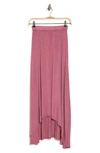 Go Couture Asymmetric High-low Skirt In Crystal Rose