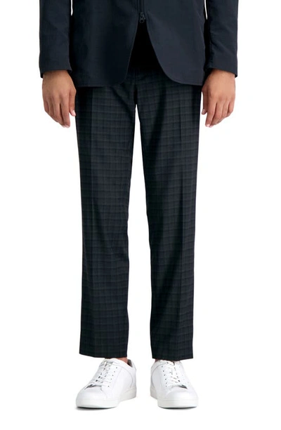 Kenneth Cole High Shadow Plaid Pants In Black