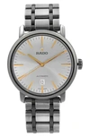 Rado Ceramic Bracelet Strap Automatic Watch, 41mm In Silver/ Gunmetal