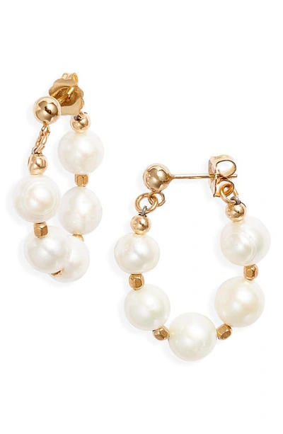 Set & Stones Mara Freshwater Pearl Hoop Earrings In Gold