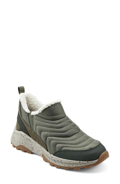 Easy Spirit X Denise Austin Milani Water Repellent Faux Shearling Sneaker In Medium Green