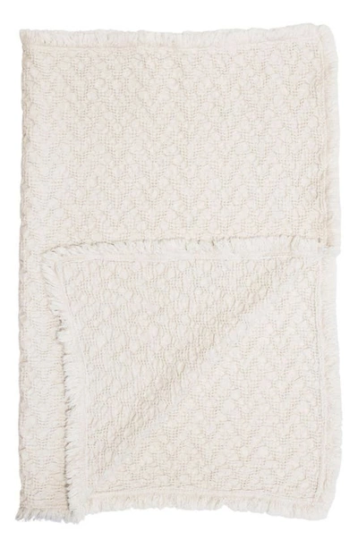 Crane Air Oatmeal Boho Cotton Jacquard Baby Blanket In Cream