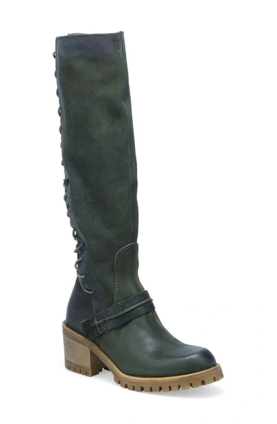 Miz Mooz Mavis Knee High Lace-up Shaft Boot In Moss