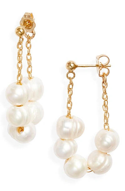 Set & Stones Gianna Freshwater Pearl Front/back Earrings In Gold