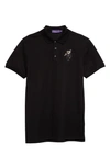 Ralph Lauren Purple Label Polo Bear Embroidered Polo In Classic Black