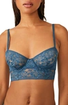 Free People Sorento Demi Longline Underwire Bra In Night Swim