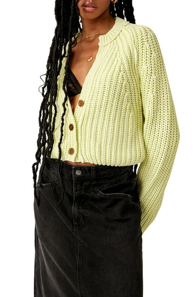 Free People Sweet Nothing Cotton Cardigan In Lime Glow